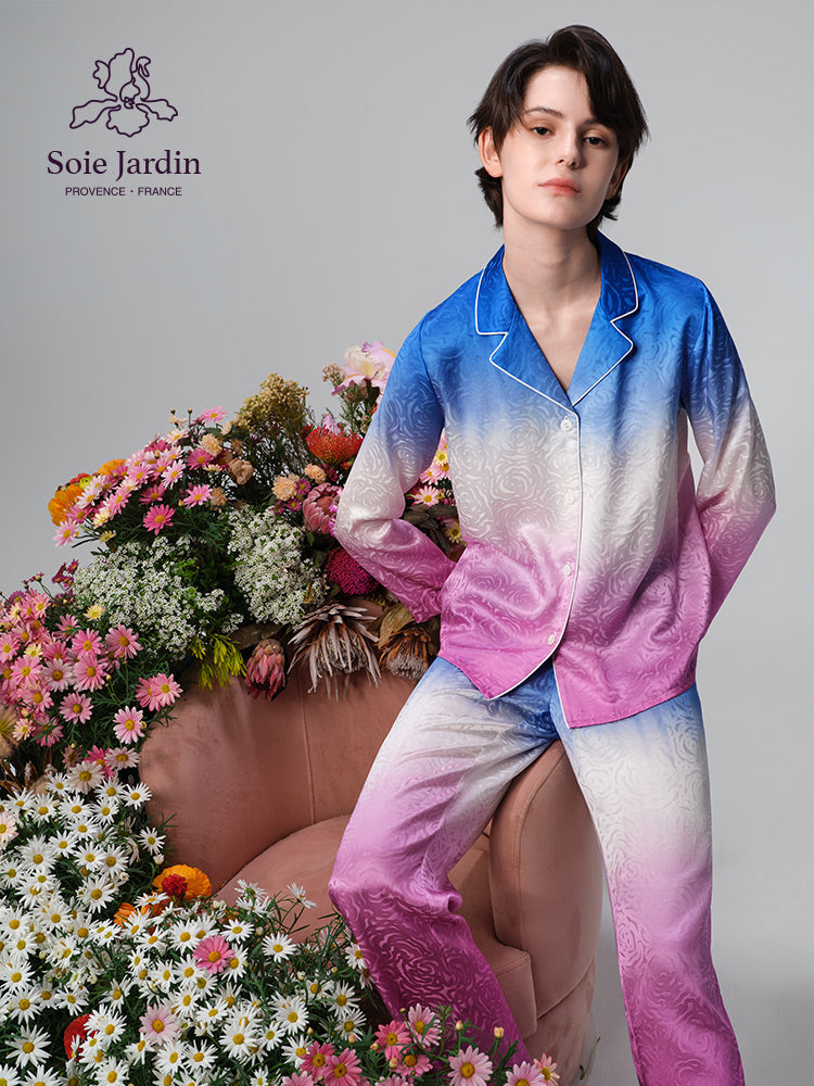 Bulgarian Rose Gradient Silk Pyjamas set