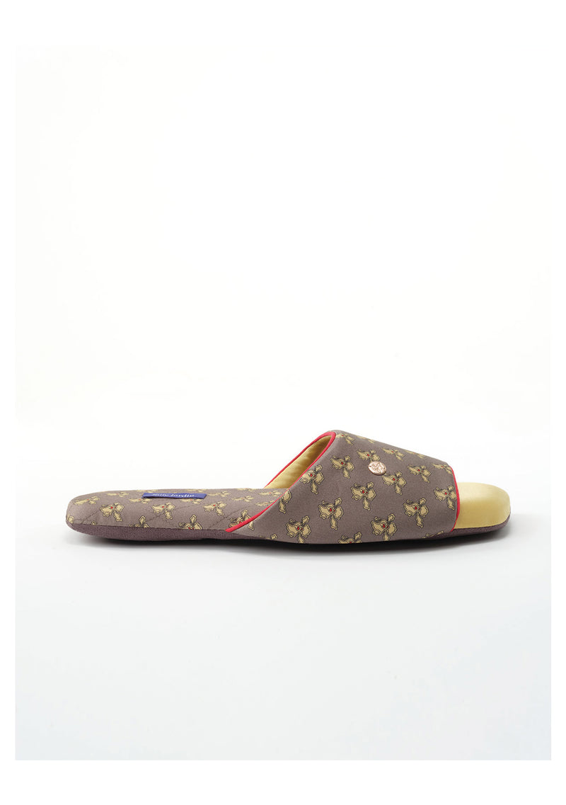 Silk Print Slippers In Bedroom Made With Liberty Art Fabrics(Classical Iris)